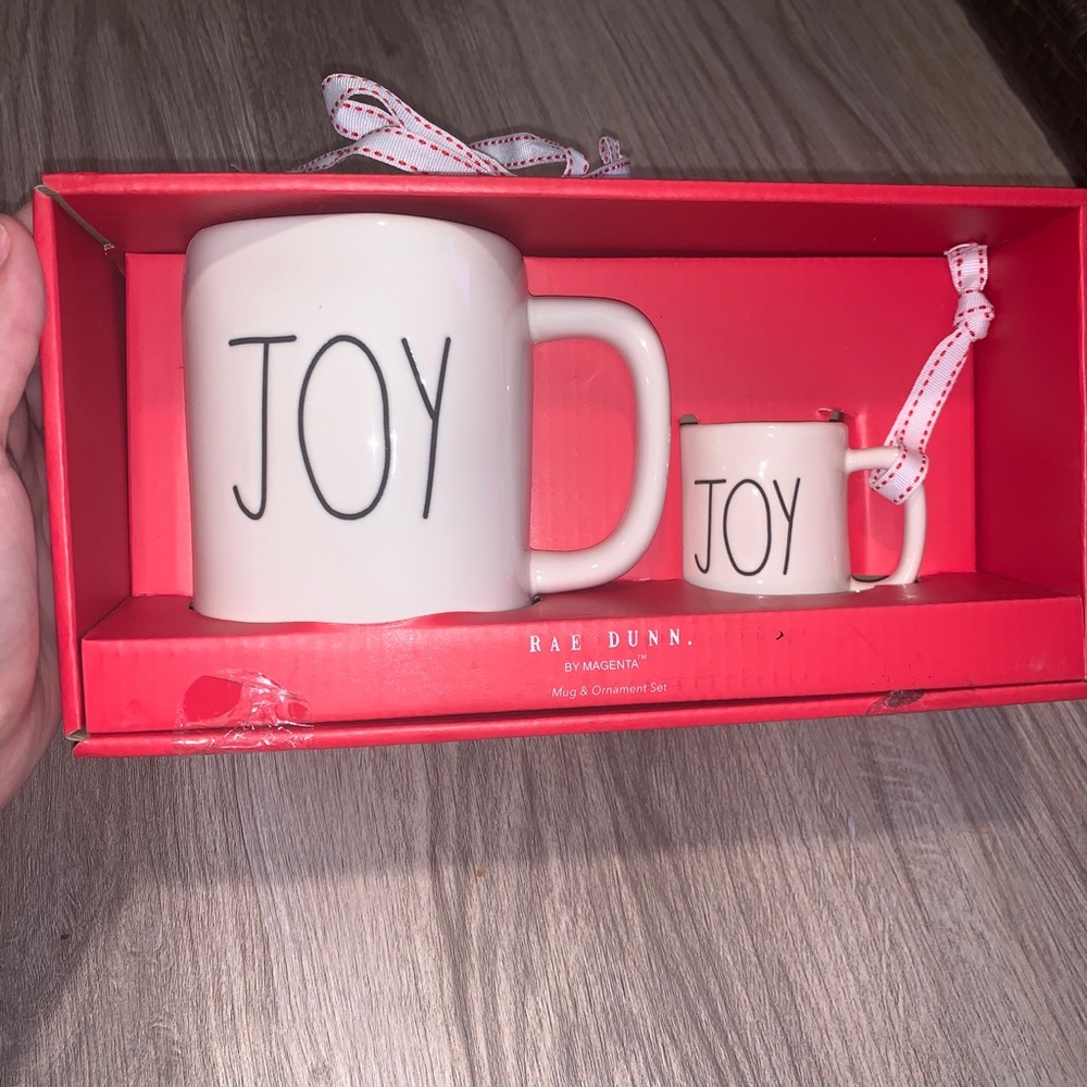Rae Dunn Joy Mug & Mini Espresso Mug Ornament NWT